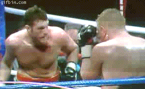 Boxer uppercuts himself