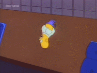 Homer Simpson running around