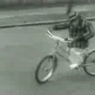 Monkey riding a bicycle