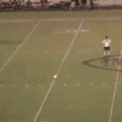 Soccer - Player scores amazing field goal