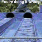 Water slide fail