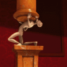 Despicable Me - pillars at the Bank of Evil