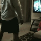 Dad playing on Kinect accidentally hits girl