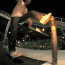 Skateboard pole trick