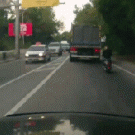 Motorcycle truck encounter