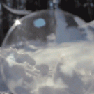 Freezing soap bubble