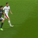 Thiago Silva scores from behind the goal