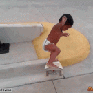2-year-old skatebording boy