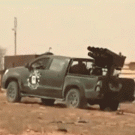 Rocket launcher pickup catches fire