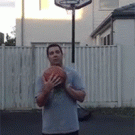 Accidental basketball trick shot