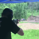 Shooting AK-47 in the rain