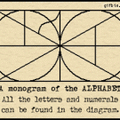 A monogram of the alphabet and the numbers
