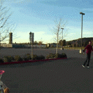 Shooting hoops with car