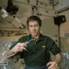 Drinking water bubbles in space