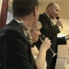 Bride spits drink