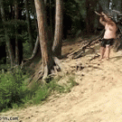 Fat guy rope swing fail