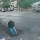 Man on the phone catches runaway stroller