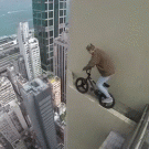 BMX tricks on a ledge