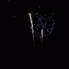 Slo-molightning during fireworks display