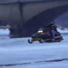 Snowmobile on ice fail