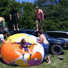 Inflatable ball bounce