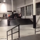 Garbage can skateboard switch trick