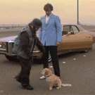 Anchorman - Jack Black kicks the dog off a bridge