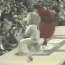 Mascot moonwalks off dugout