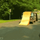 Moving ramp bike jump