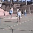 Girl playing volleyball fail