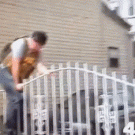 FBI agent jumps open fence