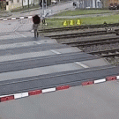 Man nearly hit by train