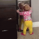 Kid falls with mirror