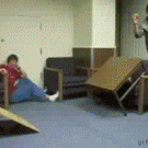 Skateboard beer pong trick