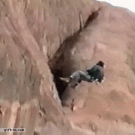 Descending rock climber hits ground