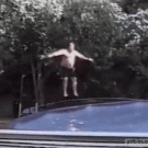 Trampoline pool jump fail