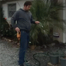 Beer trick while watering plants
