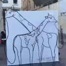 Giraffes to elephant perspective illusion