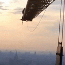Rope swinging on crane