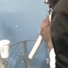 Blowing smoke bubbles