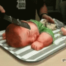 Slicing the baby cake