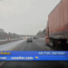 Driver avoids crash on icy highway