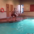 Pushing in the swimming pool fail