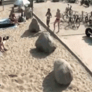 Spectacular beach jump fail