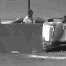 Race car in air