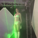 Girl playing with lasers
