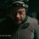 Andy Serkis morphing into Caesar while performing (War for the Planet of the Apes)