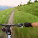 Mountain biker chases marmot