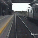 Guy almost hit by train