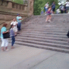 Skating backwards down stairs